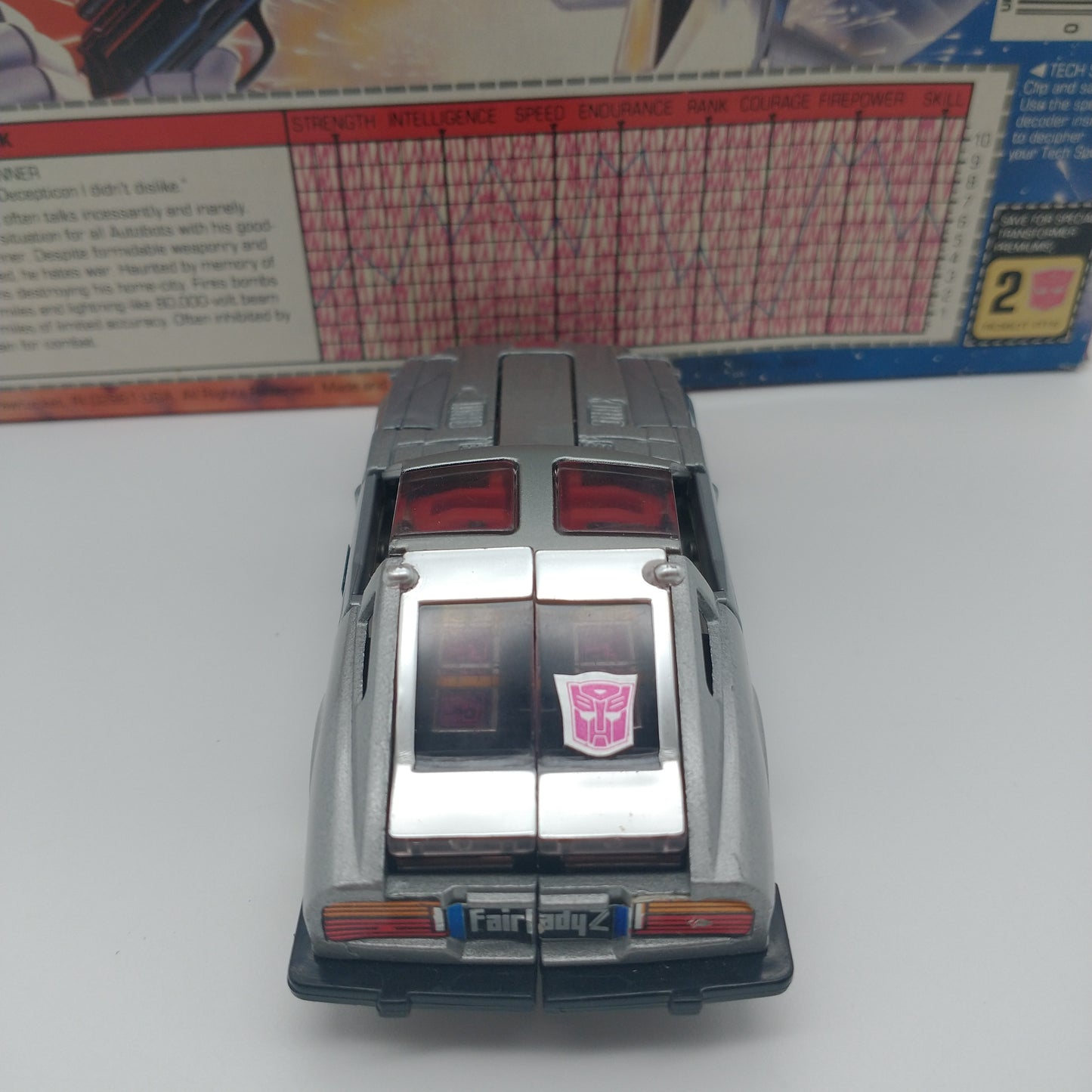 The back side of the toy in car form