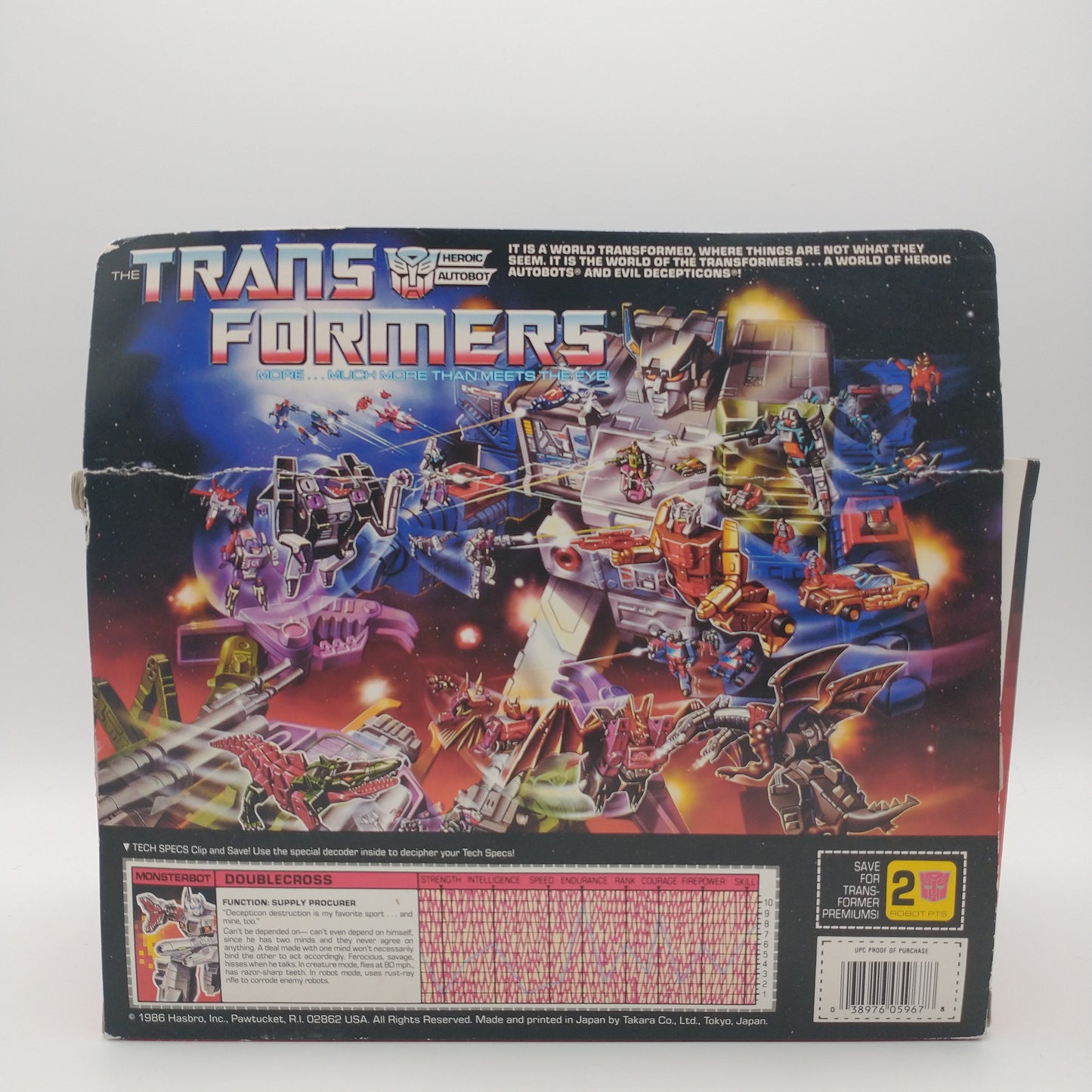 Transformers Monsterbot Doublecross Figure G1 Hasbro 1986
