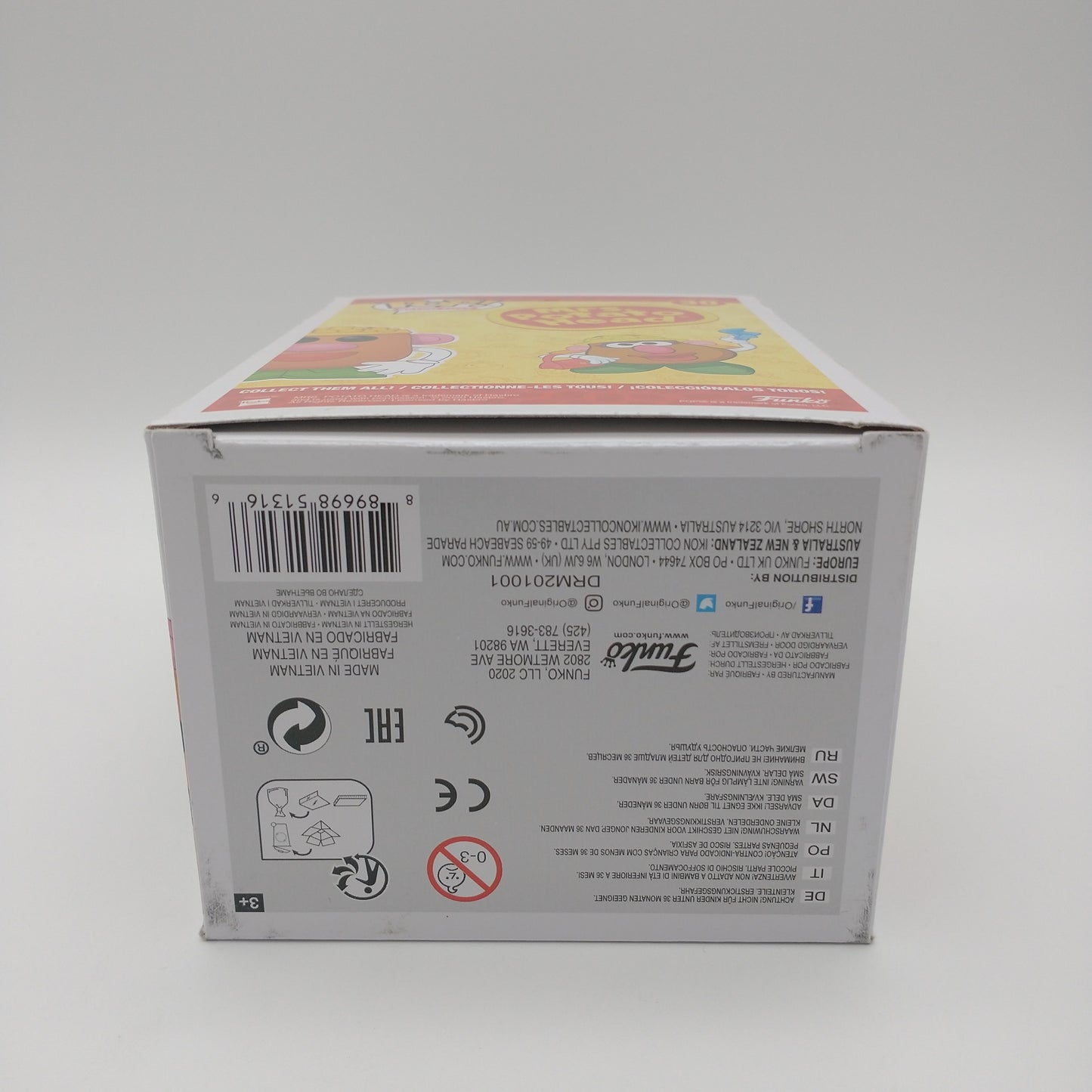 The bottom of the box with the barcode