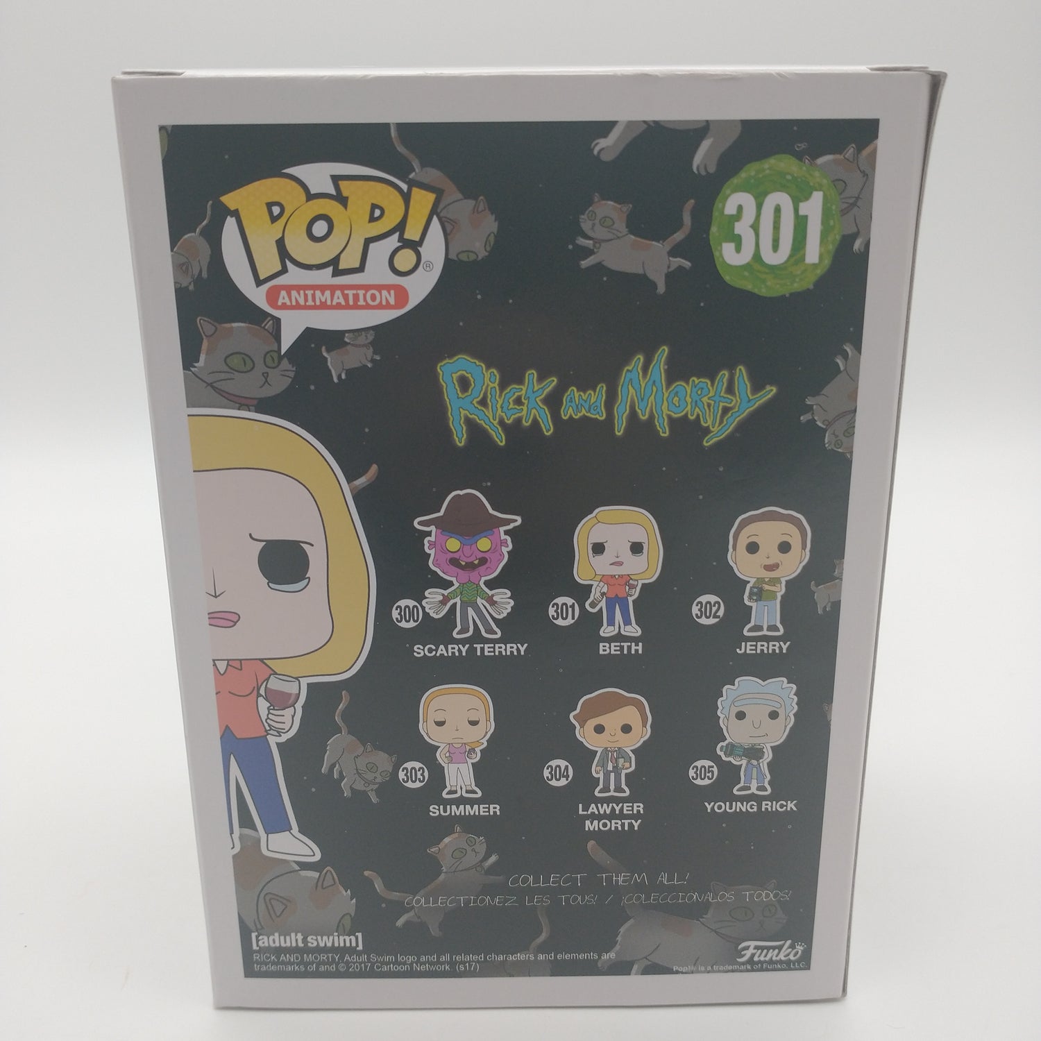  A picture of the back of the card featuring pictures of other action figures available along with various playsets available for purchase. 