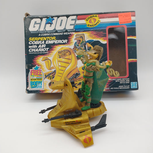 G.I Joe Serpentor (v1) W/Air Chariot Hasbro 1986 Loose, 100% Complete W/Box