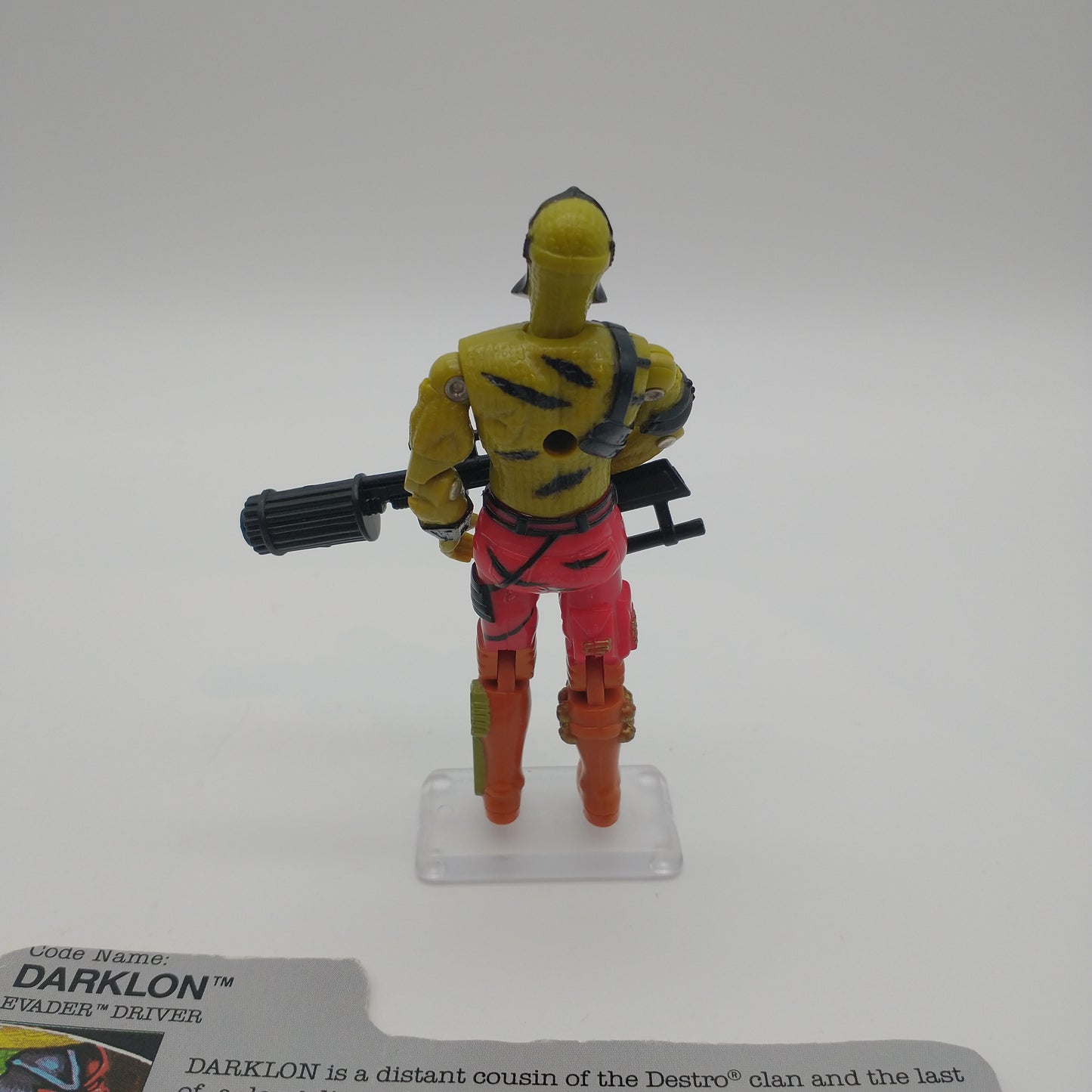 The action figure from behind