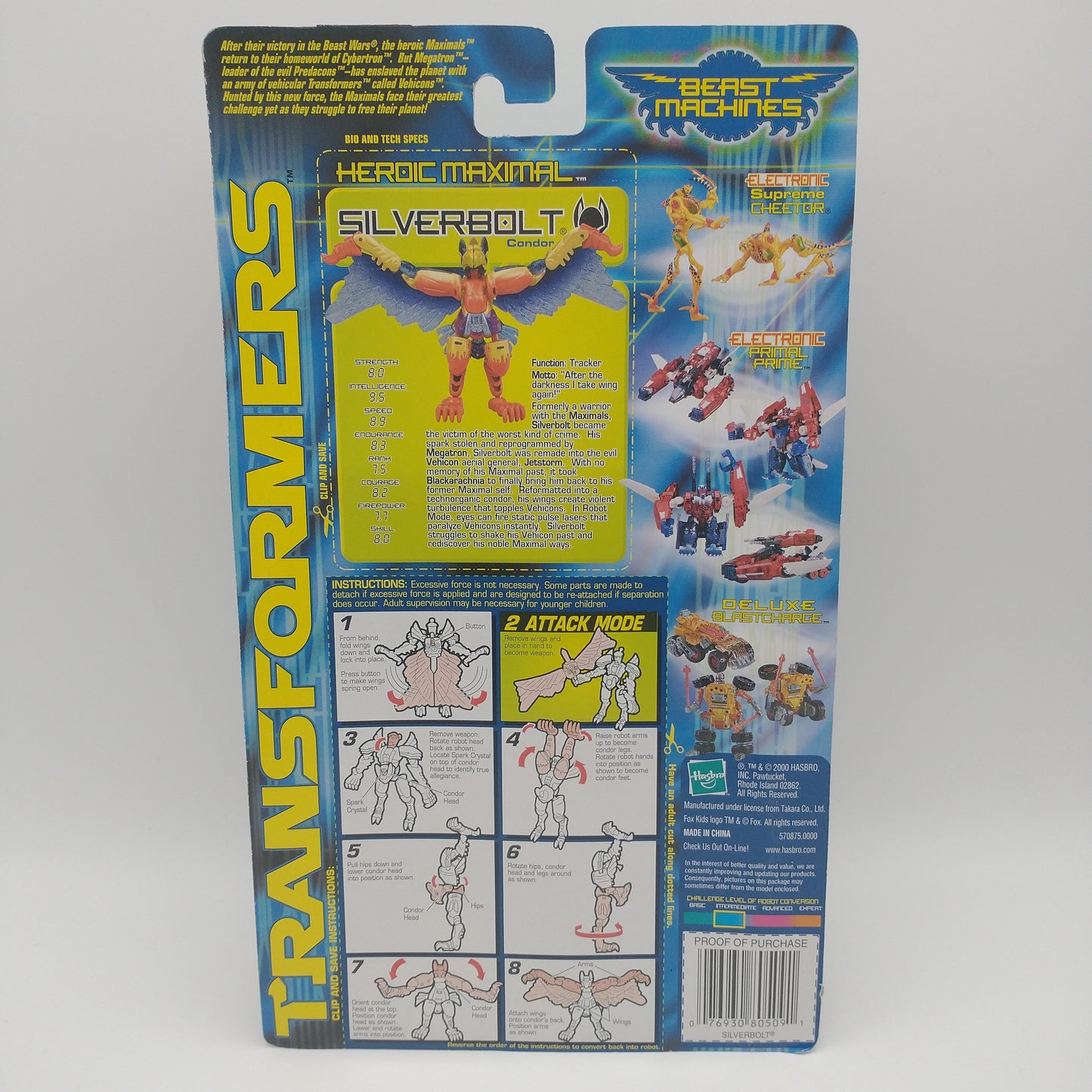 he back of the card featuring images of the action figure and a summary of information about them. It is illegible in the picture.