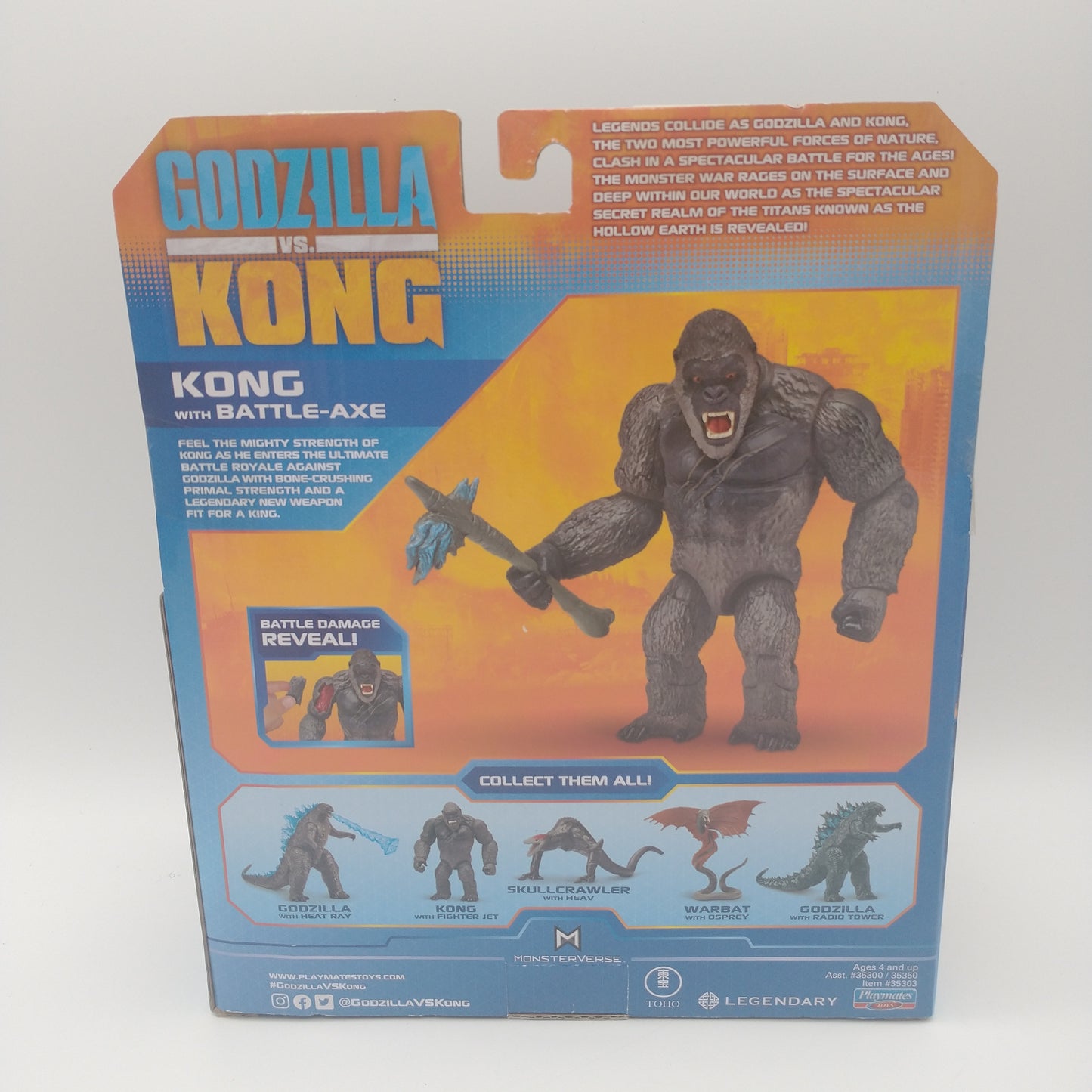 Godzilla Vs. Kong King Kong W/Battle Axe Figure Playmates Toys 2020