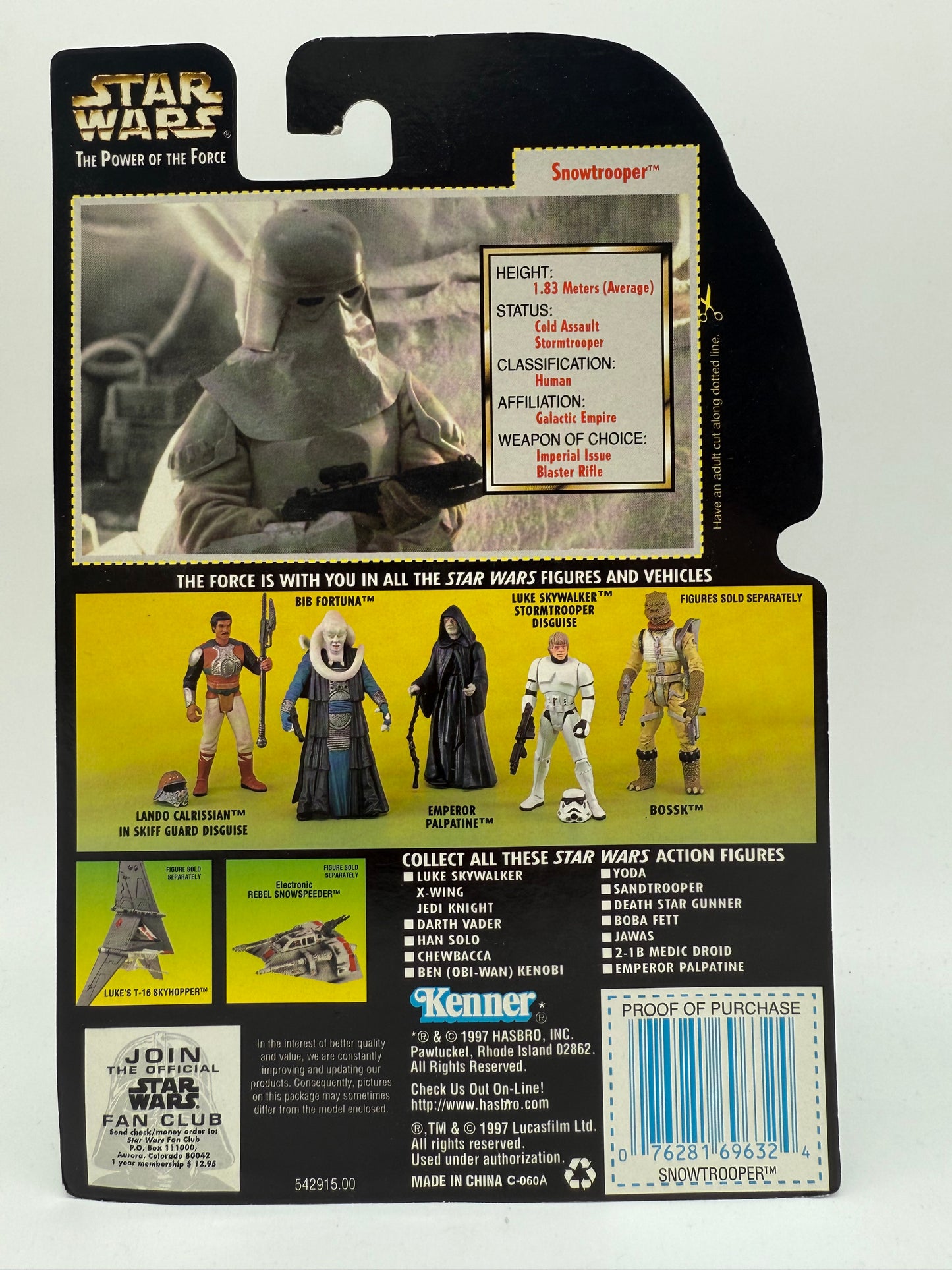 Star Wars The Power of The Force Snowtrooper 1997 Kenner