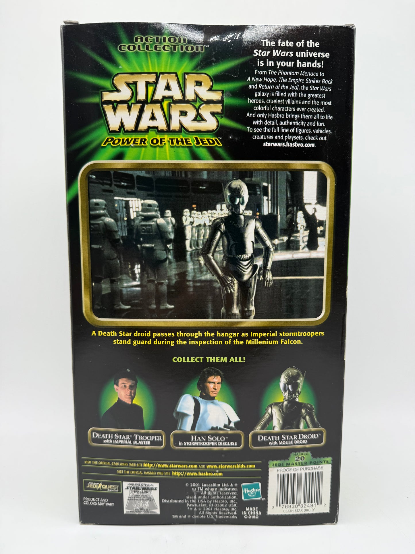 Hasbro 2001 Star Wars Power of The Jedi Death Star Droid with Mouse Droid