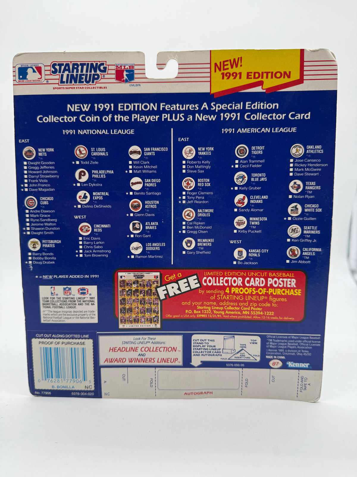 Kenner 1991 MLB Starting Lineup Bobby Bonilla, photo 2 of 2