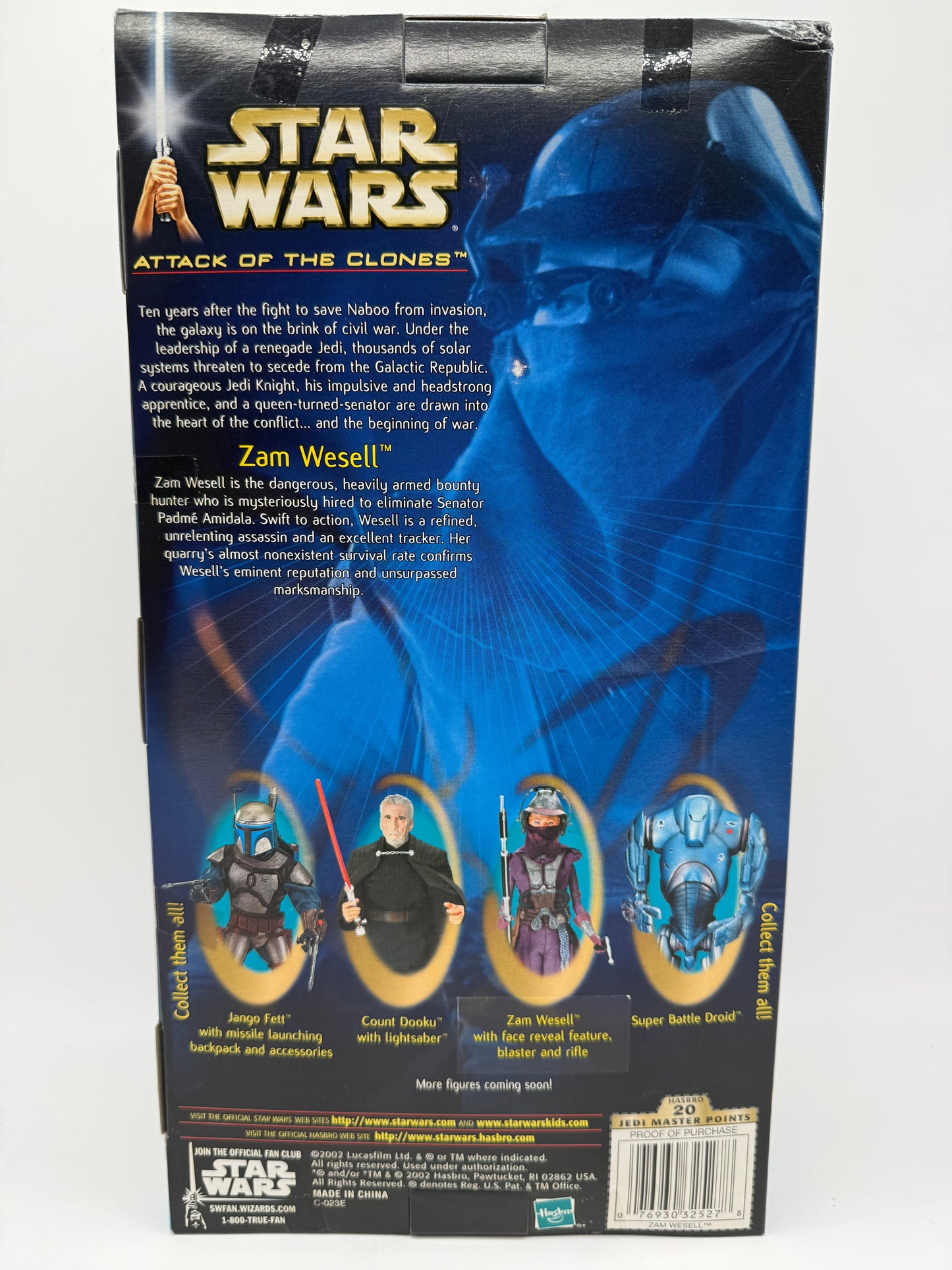 Hasbro 2002 Star Wars Attack of The Clones Zam Wesell