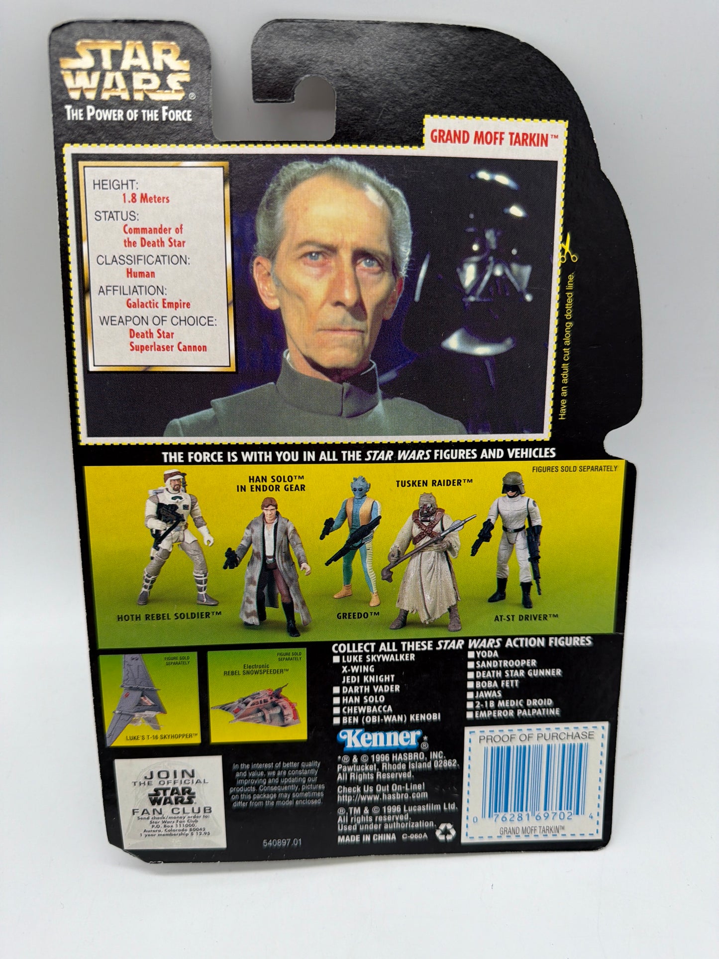 Kenner 1996 Star Wars The Power of the Force Grand Moff Tarkin Figure