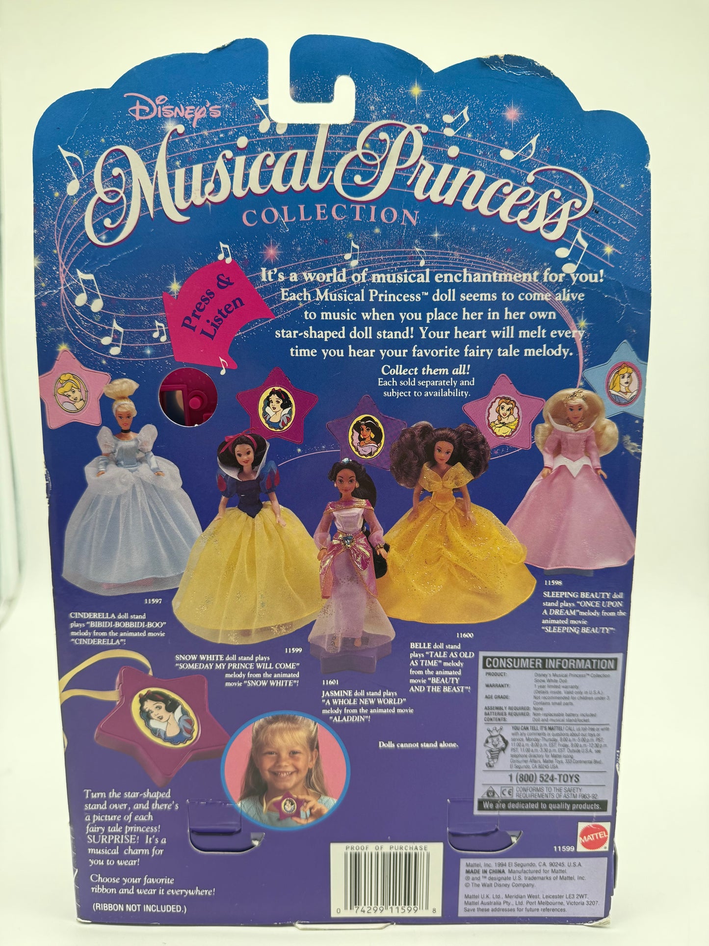 Disney's Musical Princess Snow White 1994 Mattel