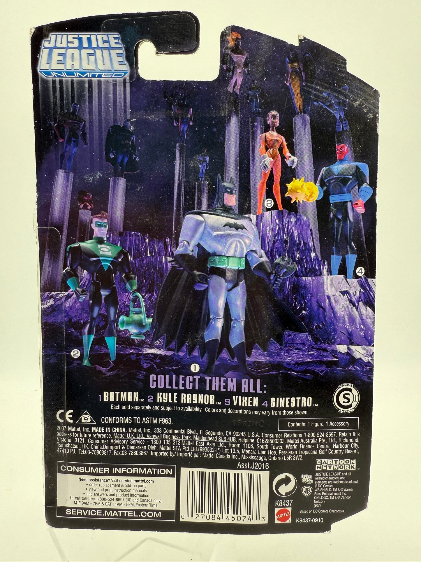 DC Justice League Unlimited Sinestro 2007 Mattel