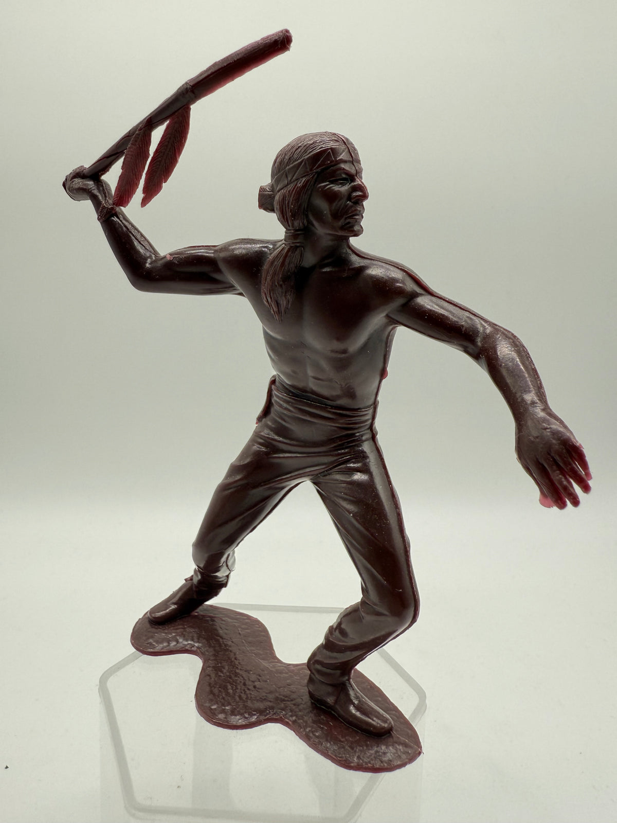 Louis Marx Vintage Plastic Native American Spearman (Brown) 1960s, photo 1 of 6