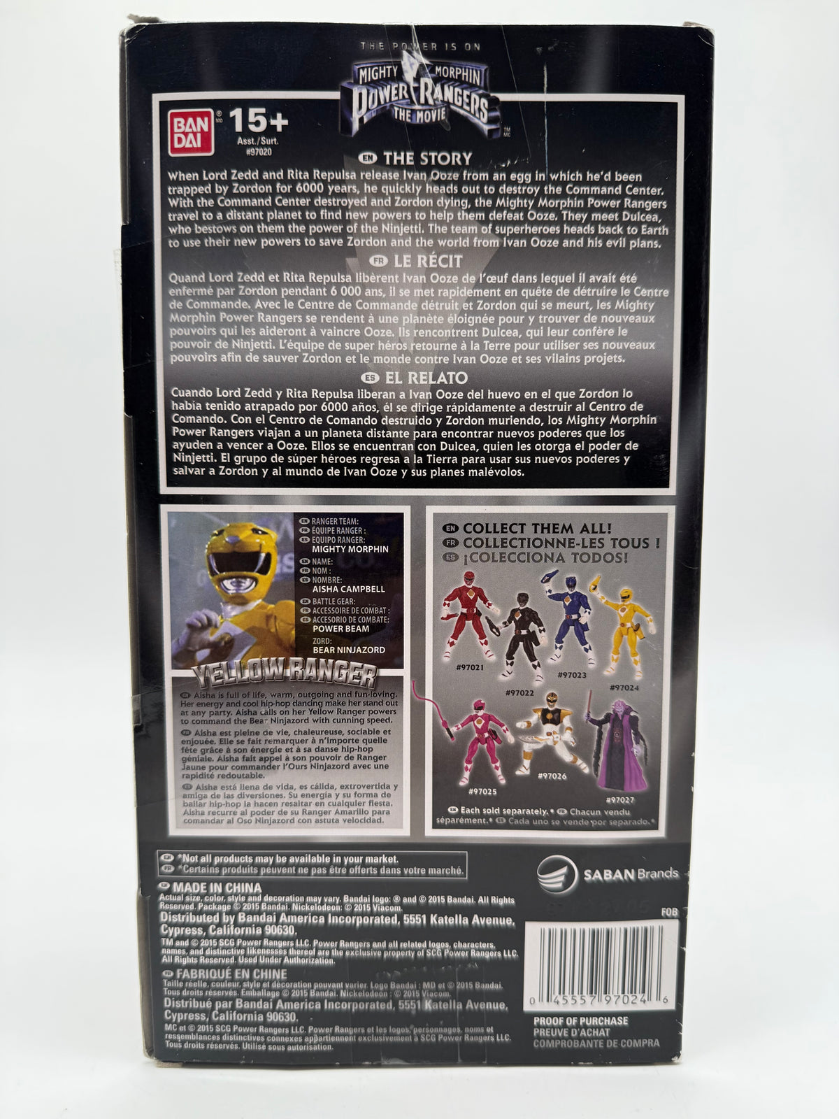 Might Morphin Power Rangers The Movie Yellow Ranger 2016 Bandai