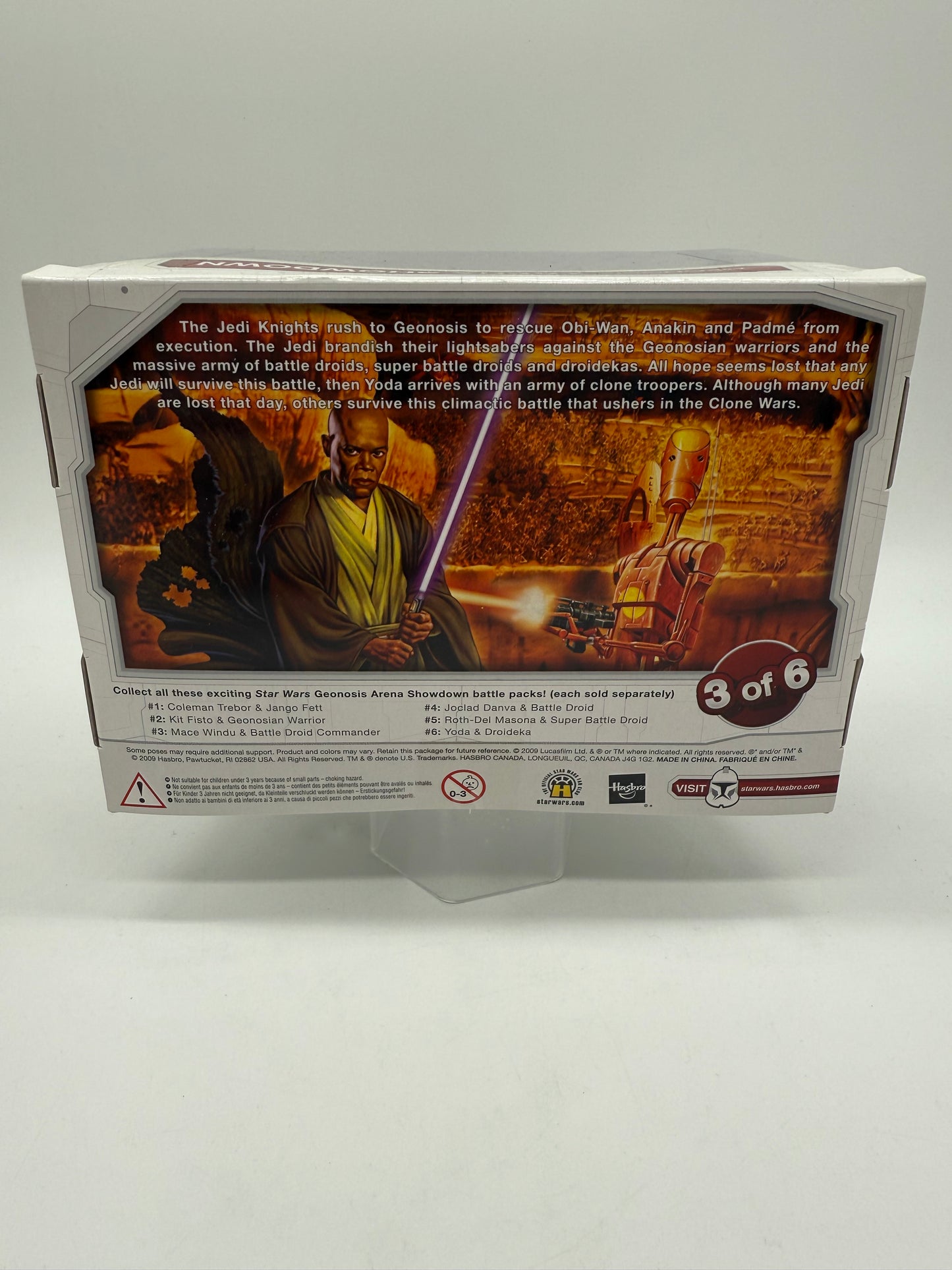 Hasbro 2009 Target Exclusive Star Wars Legacy Collection Geonosis Arena Showdown Mace Windu VS Battle Droid Commander