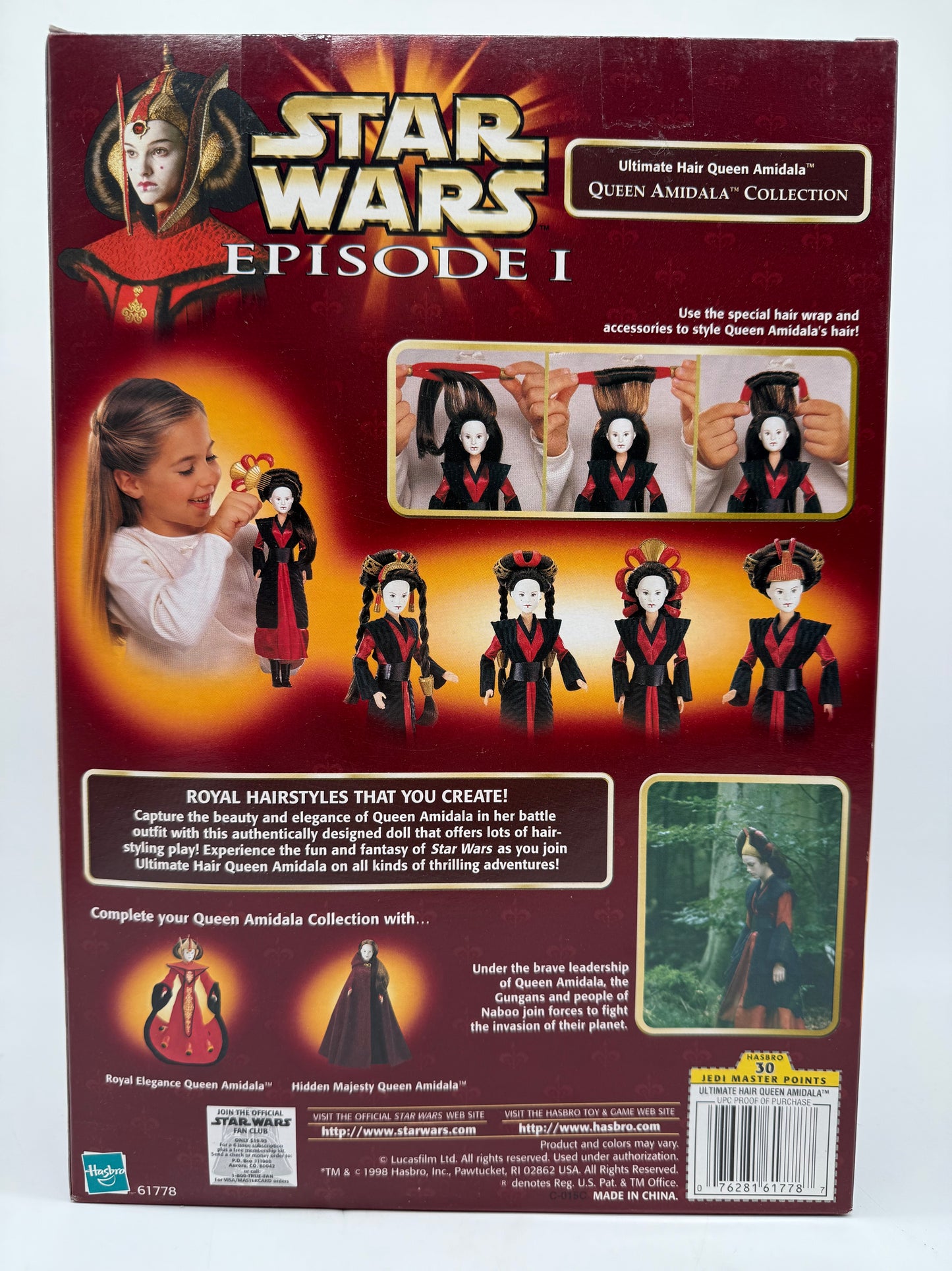 Hasbro 1998 Star Wars Episode 1 Ultimate Hair Queen Amidala Queen Amidala Collection