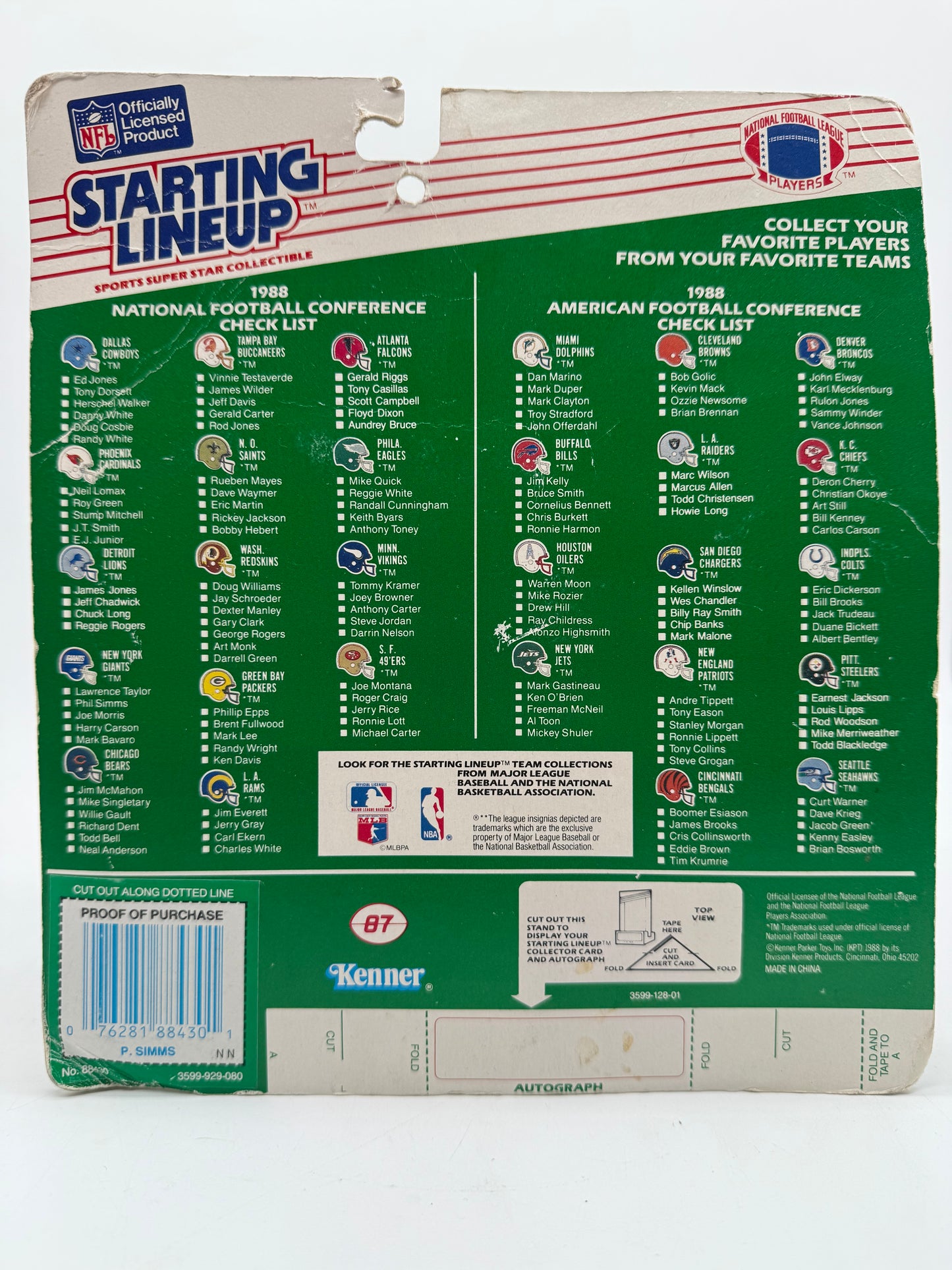 NFL Starting Lineup Phil Simms 1988 Division Kenner