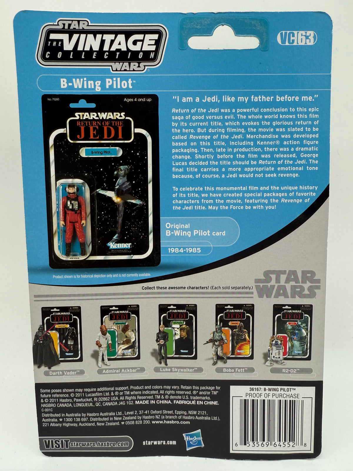 Hasbro 2011 Star Wars The Vintage Collection Revenge of the Jedi B-Wing Pilot (Keyan Farlander), photo 4 of 4