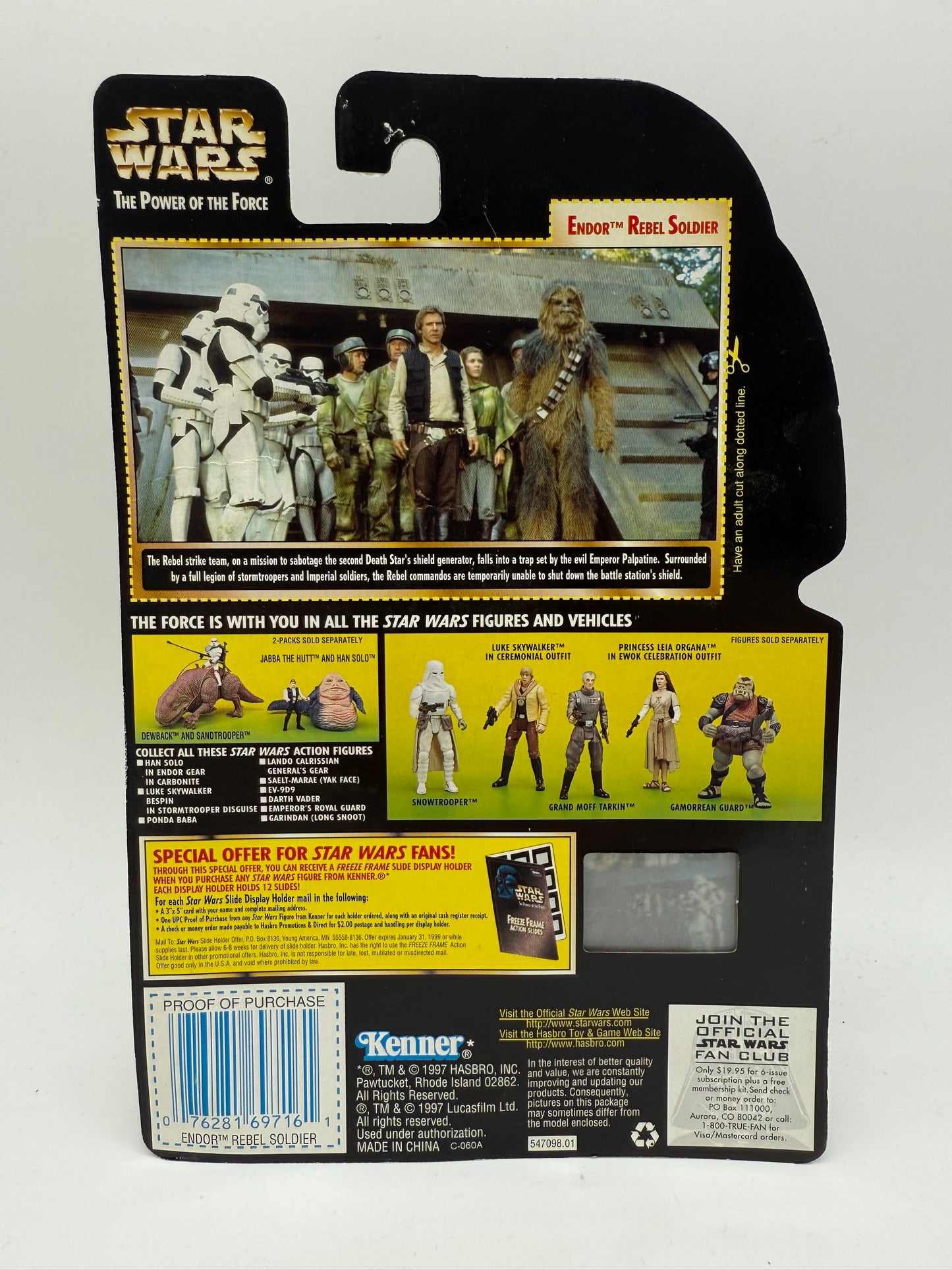 Star Wars The Power of The Force Endor Rebel Solder 1997 Kenner