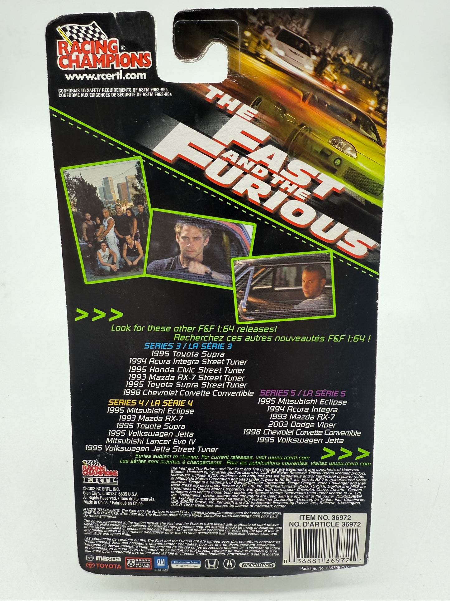 Racing Champions The Fast and The Furious 1995 Volkswagen Jetta 2003 RC ERTL