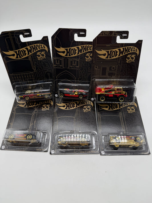 Hot Wheels 55th Anniversary 6 Car Set 2021 Mattel