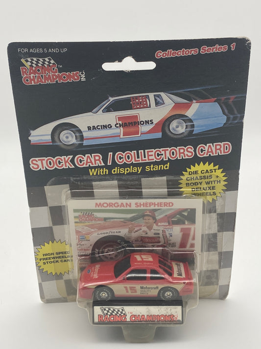 Racing Champions Stock Car/Collectors Card 1989 Morgan Shepherd #15 Motorcraft 1:64 Die-Cast Car