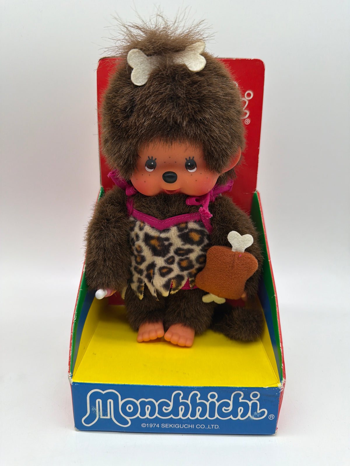 Sekiguchi 1974 Monchhichi Caveman Dolls Set of 2, photo 4 of 7