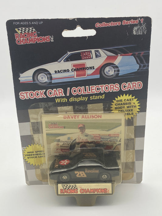Racing Champions Stock Car/Collectors Card 1989 Davey Allison #28 Havolene 1:64 Die-Cast Car