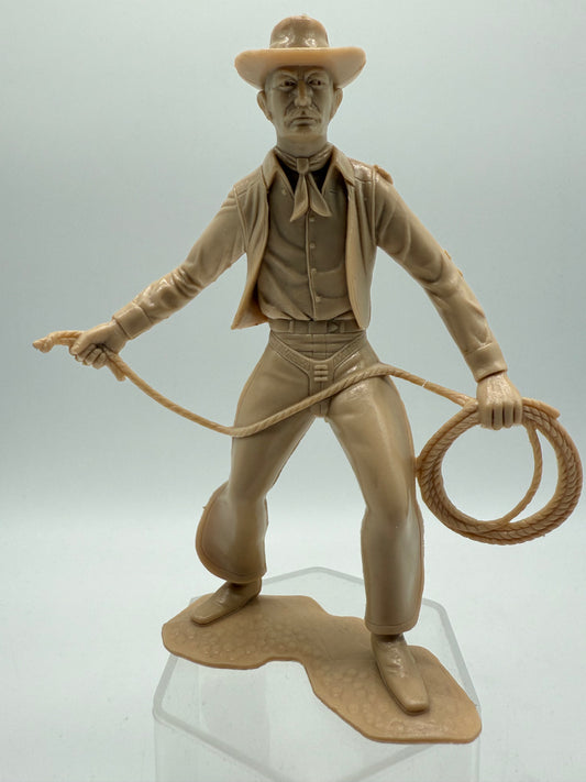 Vintage Louis Marx Plastic Cowboy (Tan) 1964