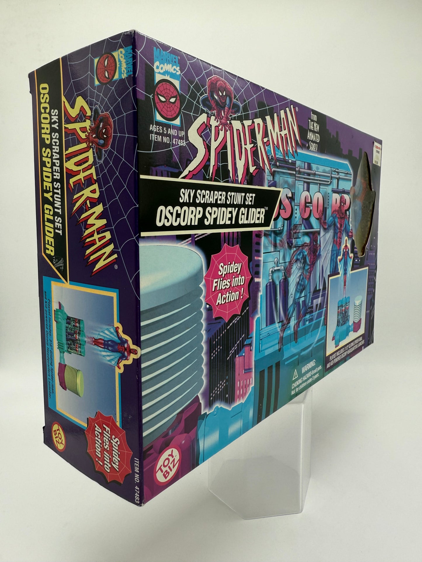 Toy Biz 1996 Spider-Man Sky Scraper Stunt Set Oscorp Spidey Glider