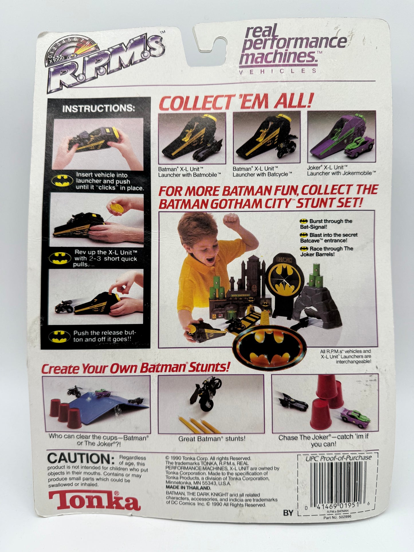 Tonka 1990 R.P.M.s Batman Awesome High Speed Batman Stunts Batman Launcher