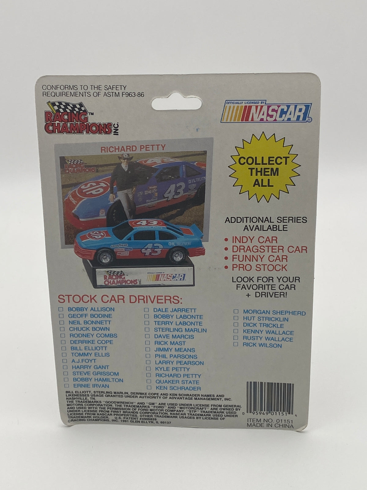 Racing Champions Nascar Stock Car 1991 Bill Elliot #9 Melling 1:64 Die-Cast Car, photo 3 of 5