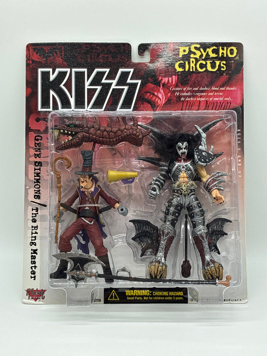 McFarlane Toys 1998 Kiss Psycho Circus Ultra Gene Simmons & The Ring Master Action Figures
