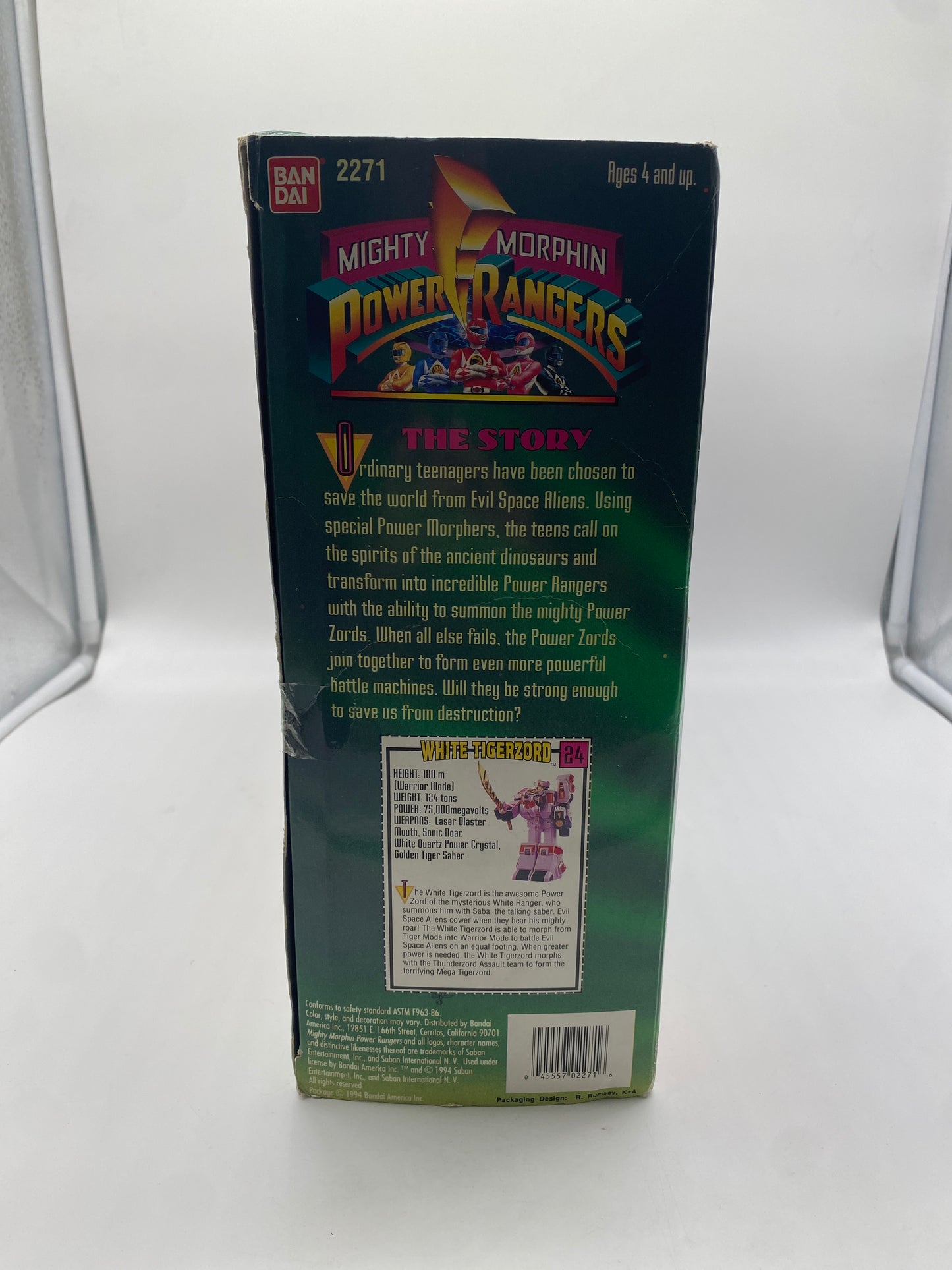 Bandai Mighty Morphin Power Rangers 1994 White Tigerzord and the White Ranger