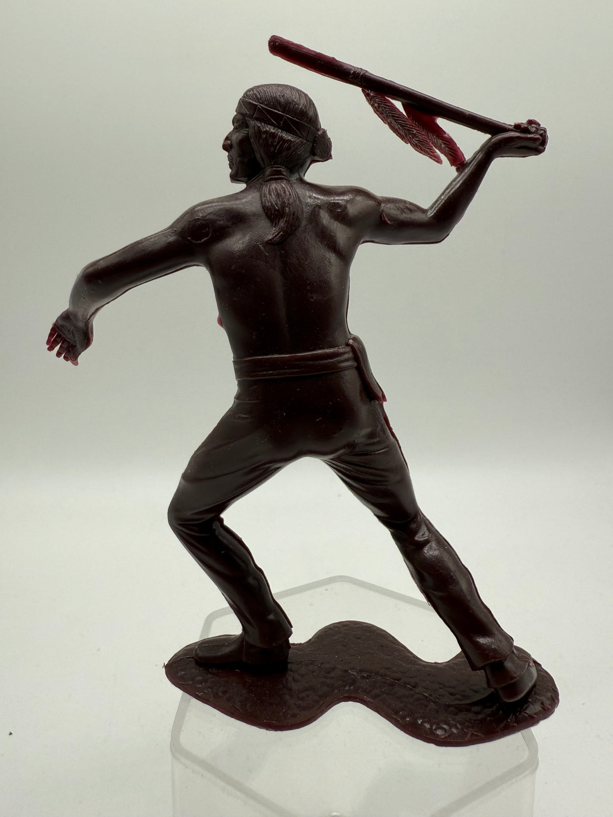 Louis Marx Vintage Plastic Native American Spearman (Brown) 1960s, photo 4 of 6