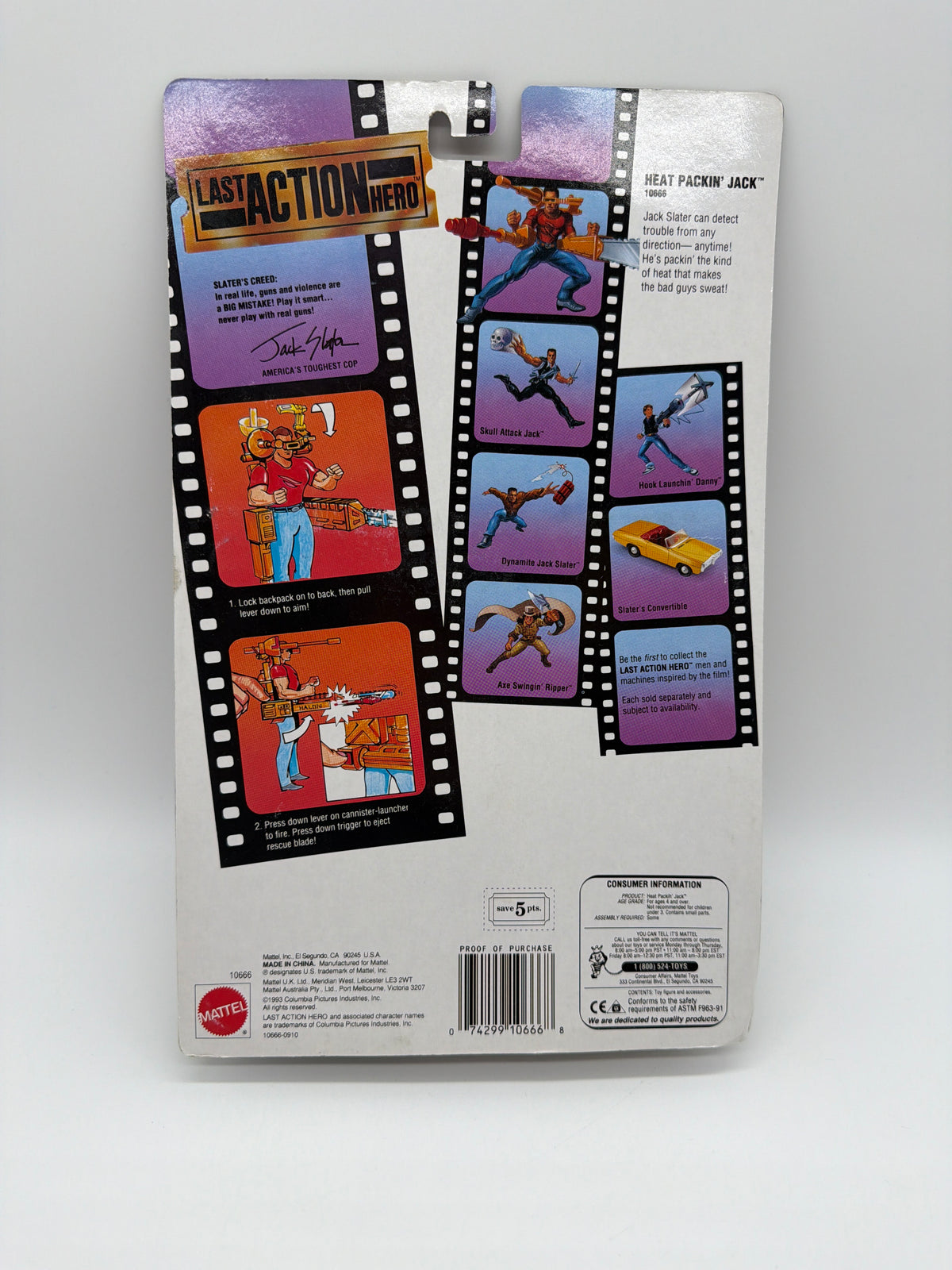 Mattel 1993 Last Action Hero Heat Packing Jack Stunt Figure