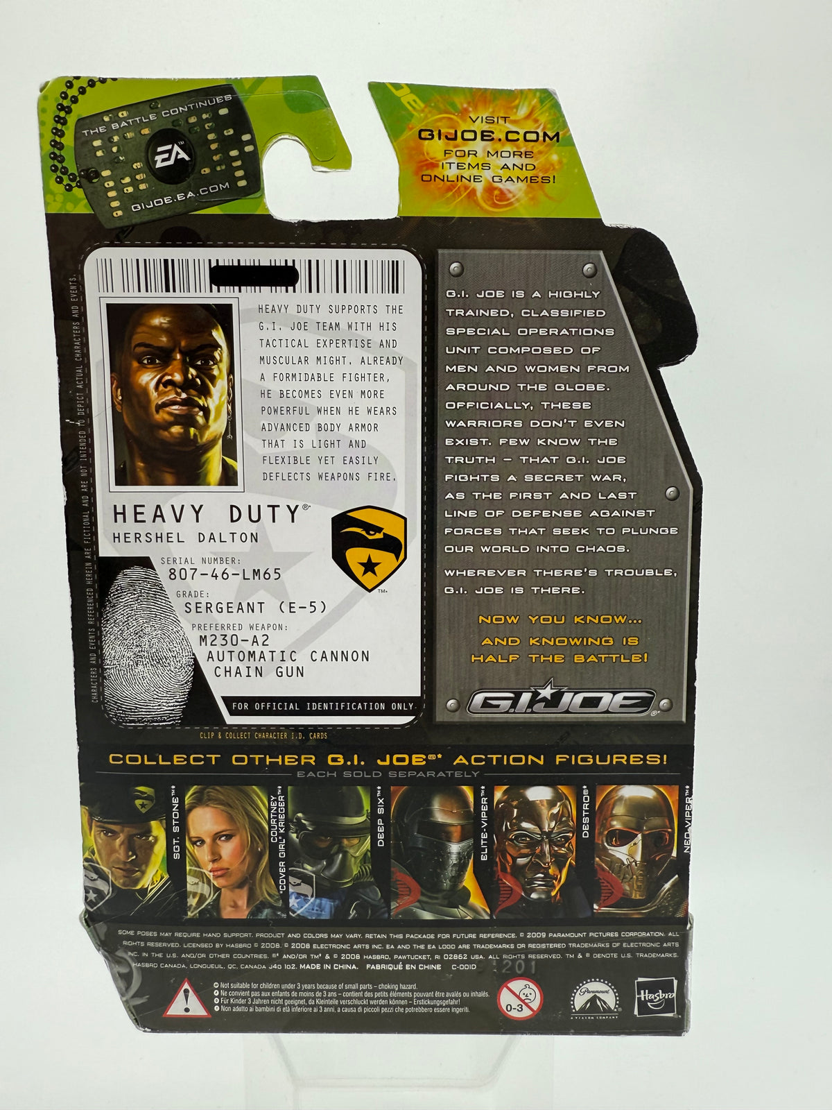 G.I. Joe Heavy Duty 2009 Hasbro, photo 2 of 2