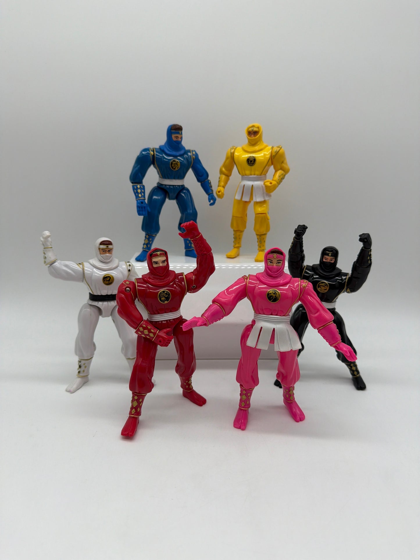 Bandai 1995 Mighty Morphin Power Rangers Ninja Rangers Set of 6 Action Figures