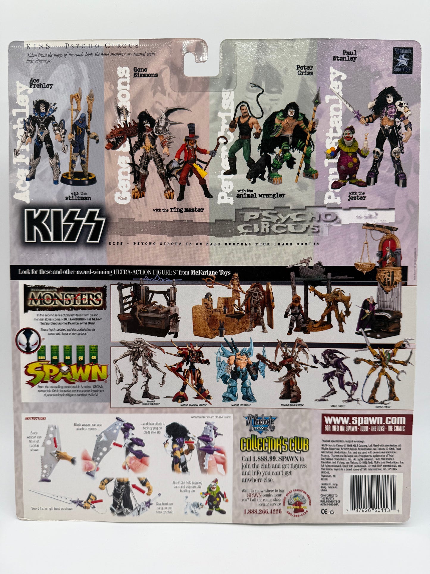 McFarlane Toys 1998 Kiss Psycho Circus Ultra Action Figures Set