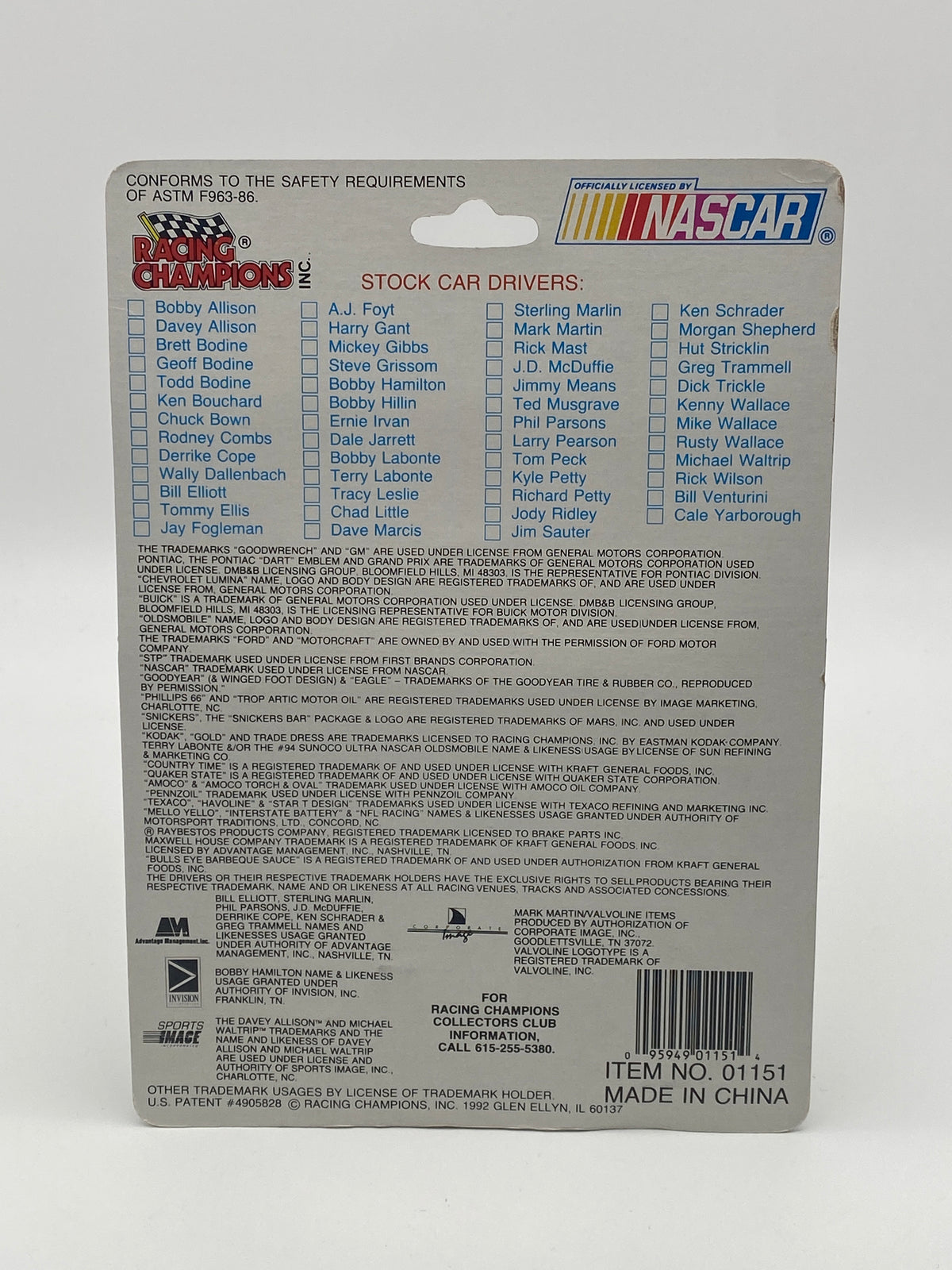 Racing Champions Nascar Stock Car 1992 Kyle Petty #42 1:64 Die-Cast Car, photo 3 of 5