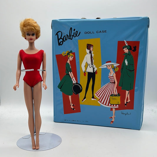 MATTEL 1962 Platinum Blonde Barbie with Carrying Case