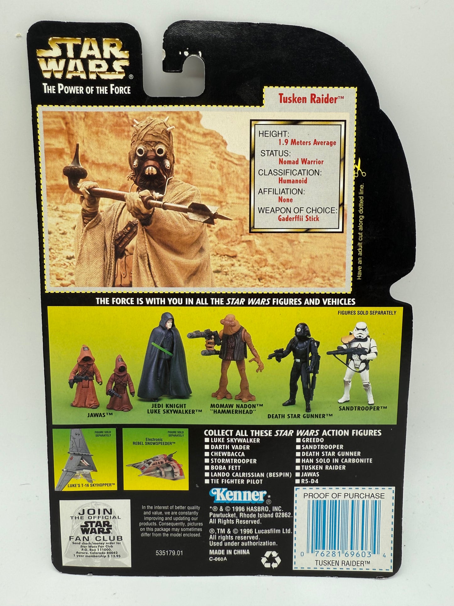 Star Wars The Power of The Force Tusken Raider 1996 Kenner