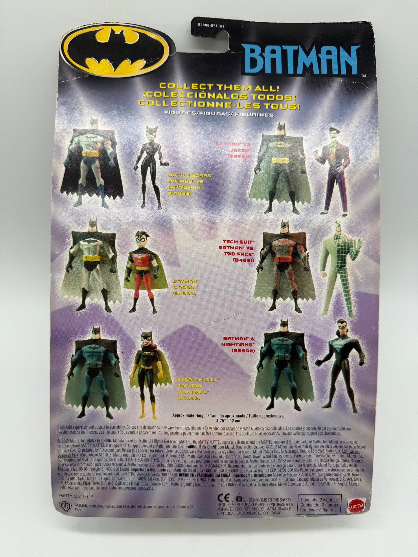Mattel 2002 Batman Battle Scars Batman VS. Cat Woman