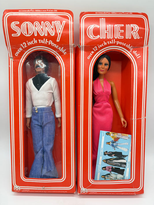 Mego Corp 1976 Cher and Sonny 12 inch Figures