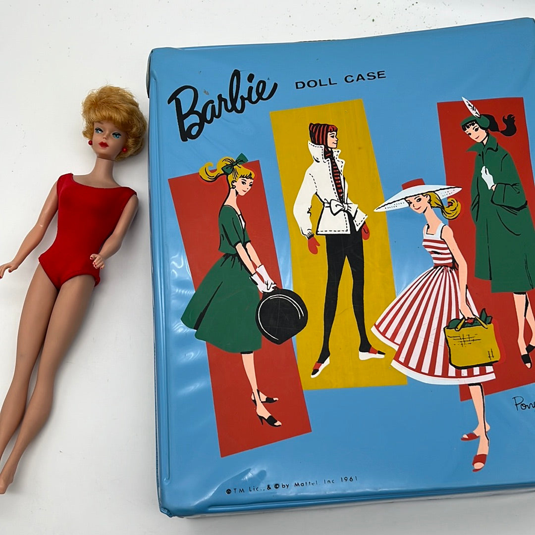 MATTEL 1962 Platinum Blonde Barbie with Carrying Case
