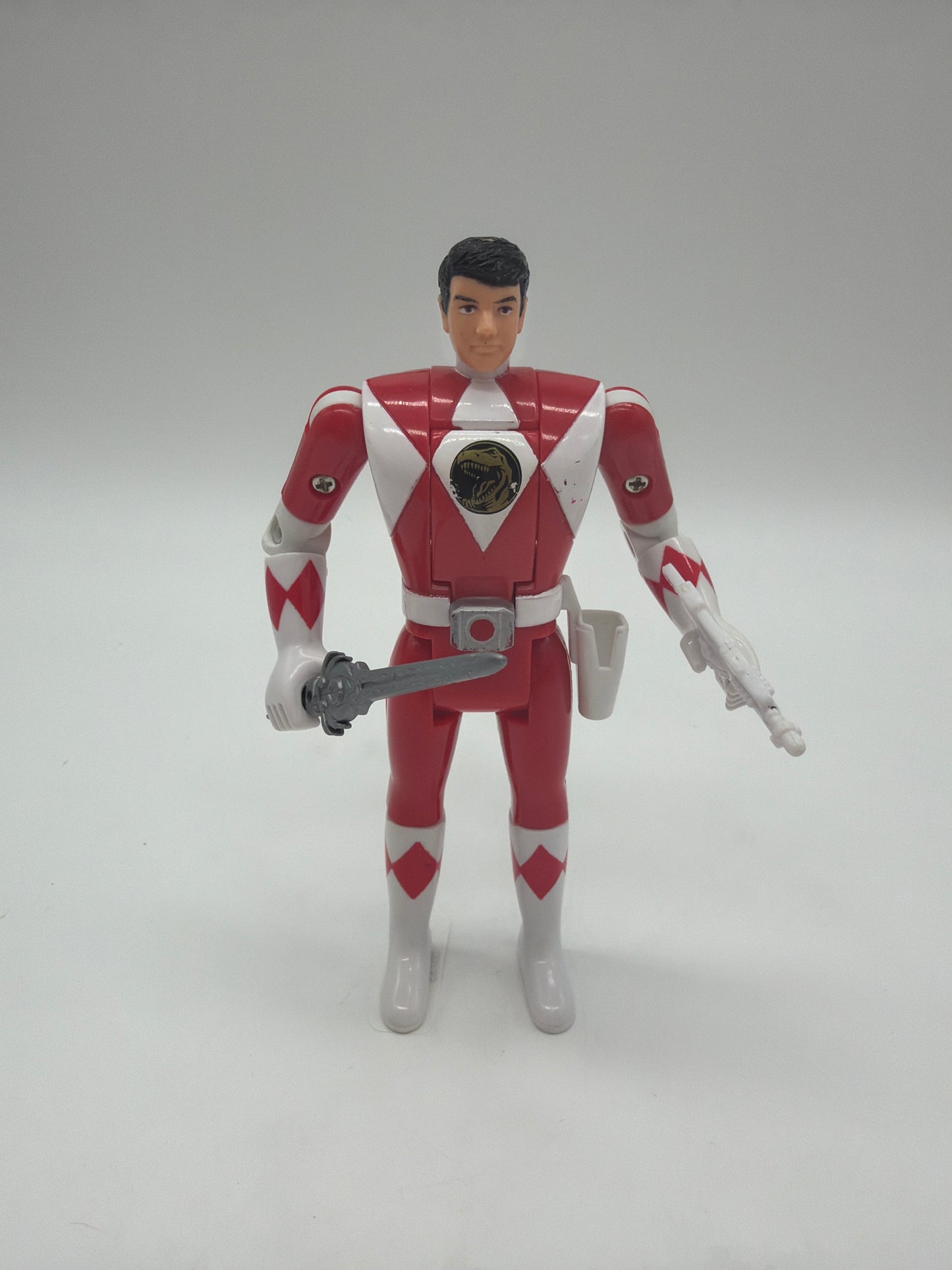 Bandai 1993 Mighty Morphin Power Rangers Red Ranger Jason Head Flipping Action Figure