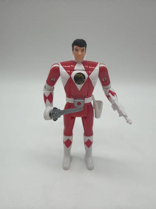 Bandai 1993 Mighty Morphin Power Rangers Red Ranger Jason Head Flipping Action Figure