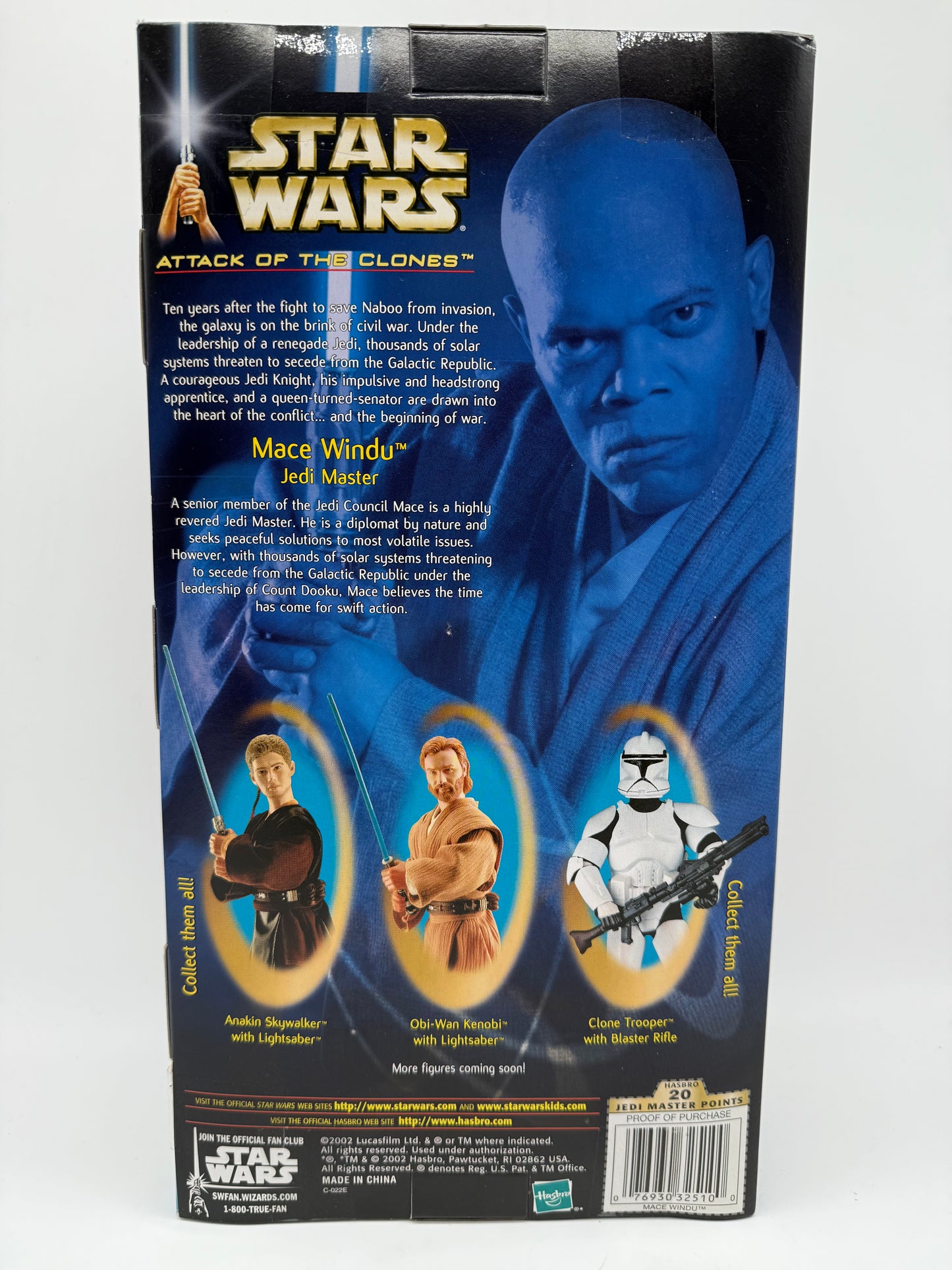 Hasbro 2002 Star Wars Attack of The Clones Mace Windu