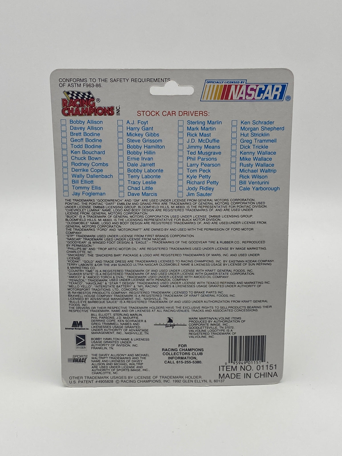 Racing Champions Nascar Stock Car 1992 Richard Petty #43 1:64 Die-Cast Car, photo 3 of 5