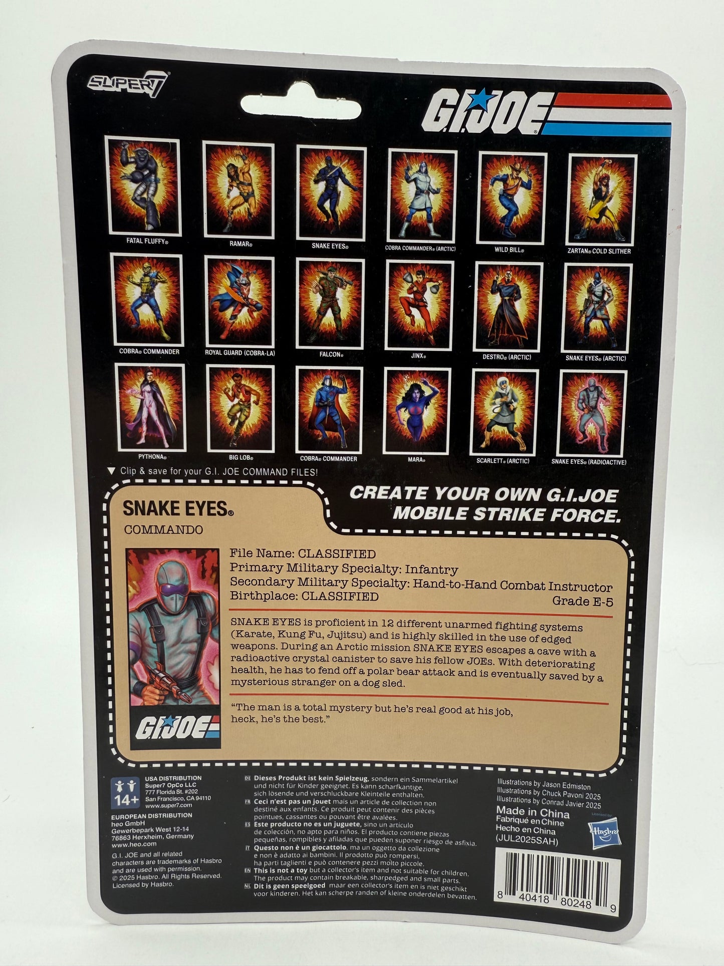 Hasbro 2025 G.I.Joe A Real American Hero Snake Eyes