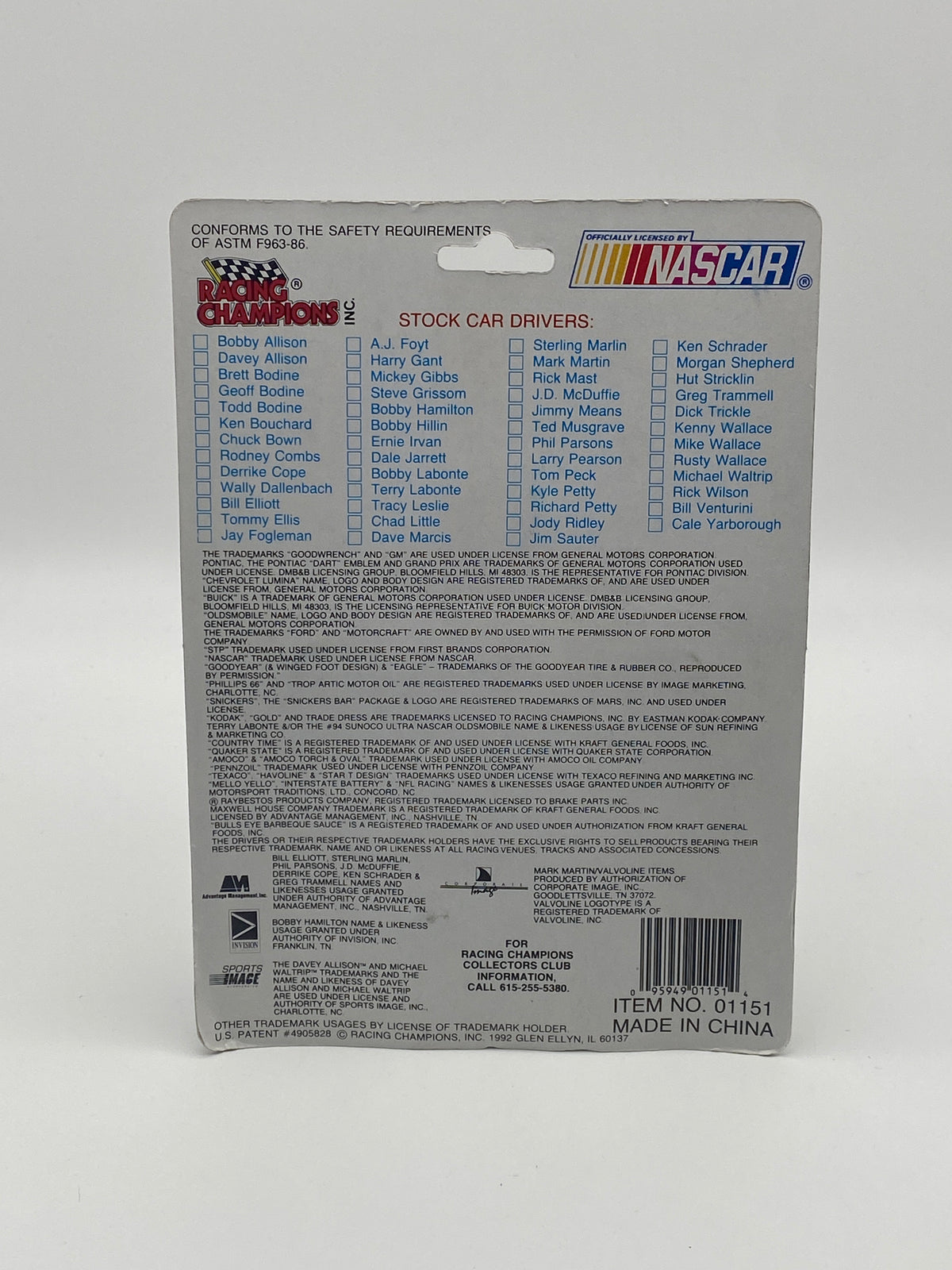 Racing Champions Nascar Stock Car 1992 Richard Petty #43 1:64 Die-Cast Car, photo 3 of 4